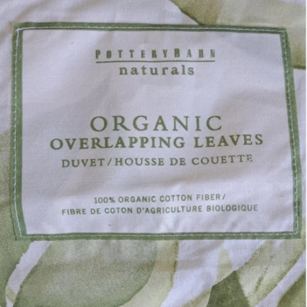 Pottery Barn Naturals Overlapping Leaves Leaf-Print Euro Pillowcases 100% cotton